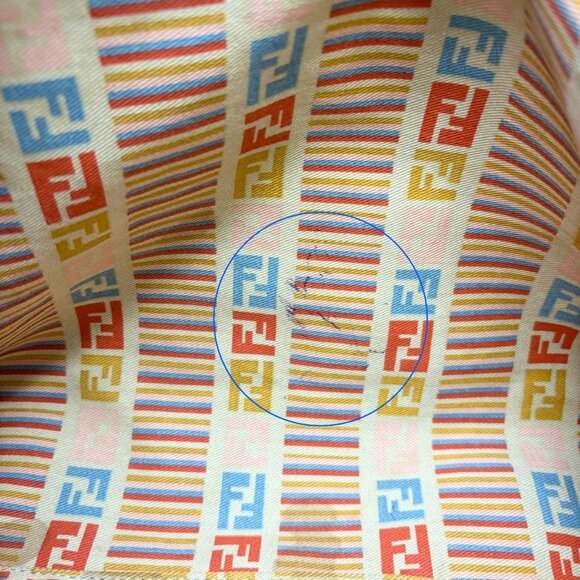 FENDI Vintage Zucca Monogram Denim Shoulder Tote Large Bag Blue FF Logo [106208] - Picture 15 of 16